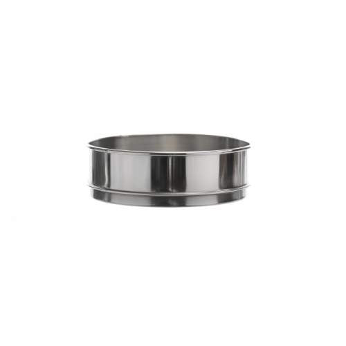 Base fondo para tamiz de 20 cm (203 mm). Forma alta con borde de acero inoxidable W.S. TYLER