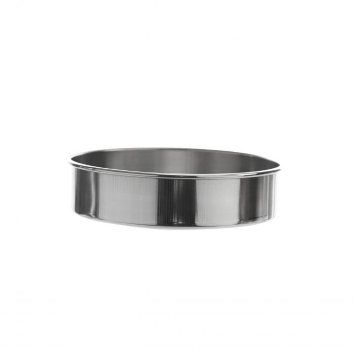 Base fondo para tamiz de 20 cm (200 mm). Forma alta de acero inoxidable, W.S. TYLER